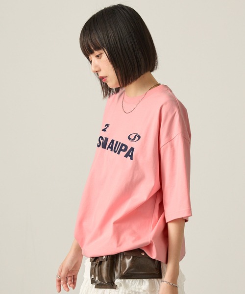 Snap club（スナップクラブ）の「【Snap club】ゲームデザインビッグシルエットドロスト半袖Tシャツ（Tシャツ/カットソー・レディース・オートミール/レッド/ピンク/ブラック/オフホワイト/ブルー/ネイビー系・M/L）」の20枚目の写真