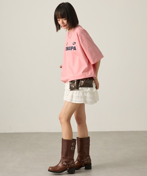 Snap club（スナップクラブ）の「【Snap club】ゲームデザインビッグシルエットドロスト半袖Tシャツ（Tシャツ/カットソー・レディース・オートミール/レッド/ピンク/ブラック/オフホワイト/ブルー/ネイビー系・M/L）」の9枚目の写真