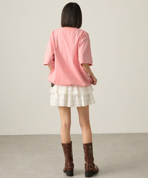 Snap club（スナップクラブ）の「【Snap club】ゲームデザインビッグシルエットドロスト半袖Tシャツ（Tシャツ/カットソー・レディース・オートミール/レッド/ピンク/ブラック/オフホワイト/ブルー/ネイビー系・M/L）」の10枚目の写真