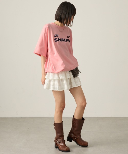 Snap club（スナップクラブ）の「【Snap club】ゲームデザインビッグシルエットドロスト半袖Tシャツ（Tシャツ/カットソー・レディース・オートミール/レッド/ピンク/ブラック/オフホワイト/ブルー/ネイビー系・M/L）」の11枚目の写真