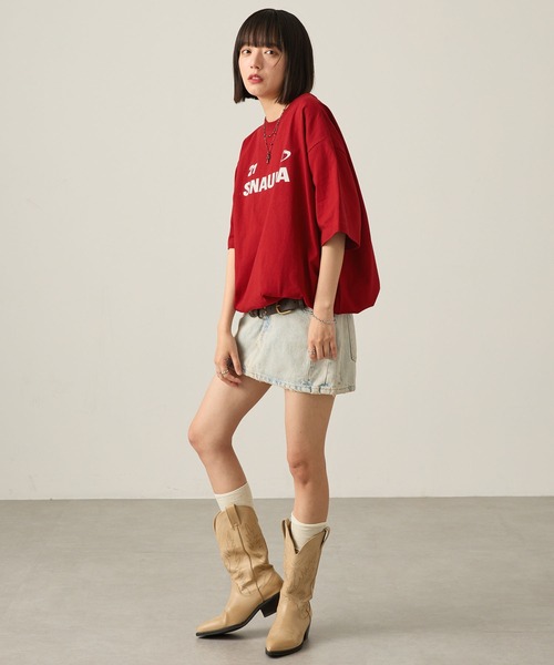 Snap club（スナップクラブ）の「【Snap club】ゲームデザインビッグシルエットドロスト半袖Tシャツ（Tシャツ/カットソー・レディース・オートミール/レッド/ピンク/ブラック/オフホワイト/ブルー/ネイビー系・M/L）」の16枚目の写真