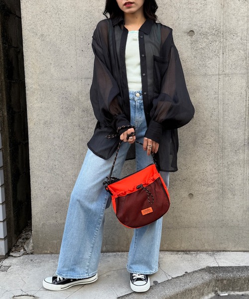 UNIVERSAL OVERALL（ユニバーサルオーバーオール）の「【UNIVERSAL OVERALL】UO フロントメッシュザイルショルダー UVO-195（ショルダーバッグ・レディース・ブラック/ベージュ/ブルー/ライトグレー/モカ/オレンジ・FREE）」の22枚目の写真
