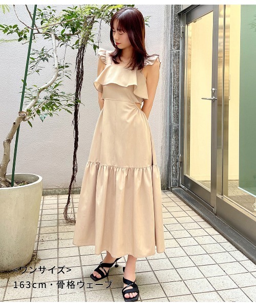 PEACH JOHN（ピーチジョン）の「サイドオープンキャミワンピ（ワンピース・レディース・ネイビー/ベージュ・ONE SIZE）」の8枚目の写真