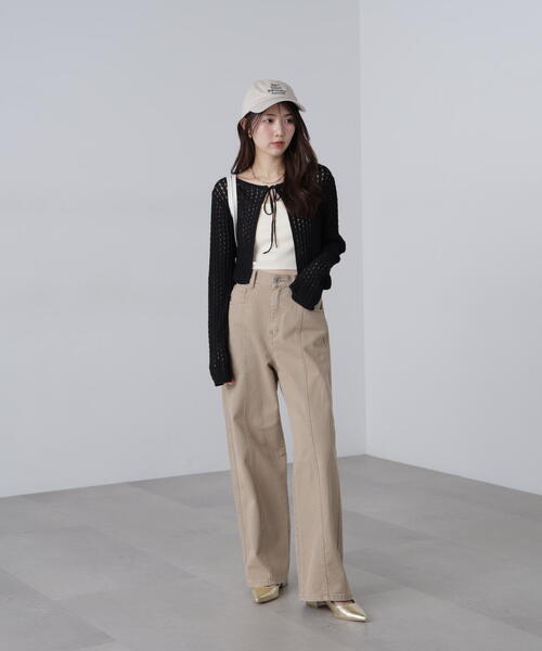 FREE'S MART（フリーズマート）の「◆透かし編みリボンボレロ（カーディガン/ボレロ・レディース・ブラック/ホワイト/レッド/ライトグリーン・FREE）」の11枚目の写真