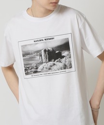 グラフィック フォトプリント半袖Tシャツ　PRIMAL POINT