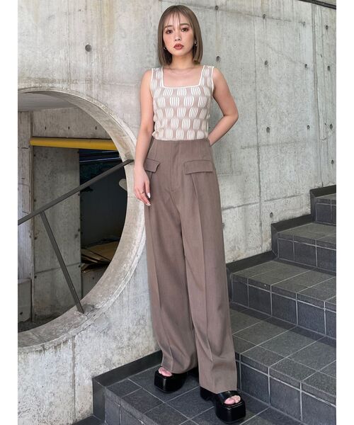 最終値下げ！paloma ニットタンクトップ セール】ウェーブパターンニットタンク（タンクトップ）｜MURUA