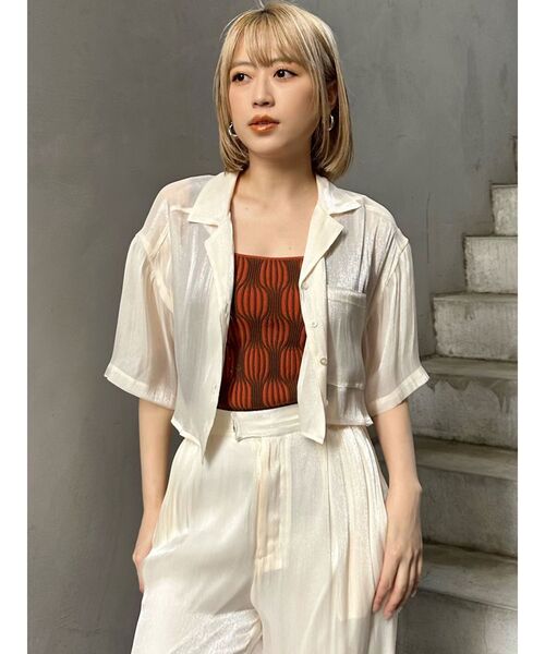 MURUA（ムルーア）の「ウェーブパターンニットタンク（タンクトップ・レディース・ブラック/アイボリー/ブルー/オレンジ・FREE）」の10枚目の写真