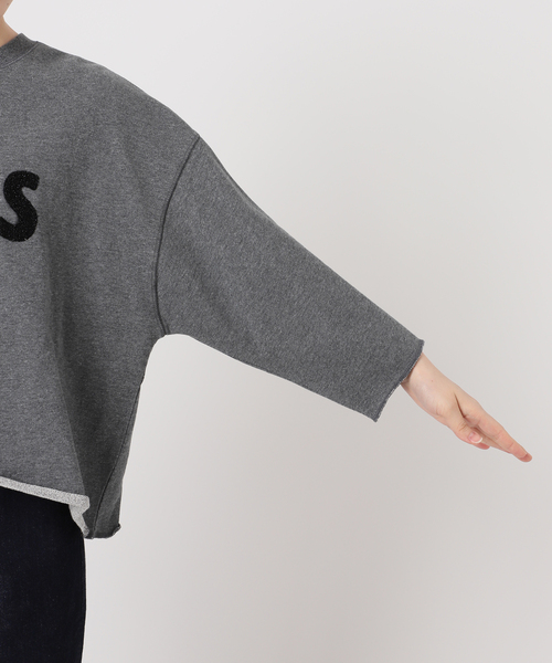 B.C STOCK(ベーセーストック)の「《追加》手洗い可 / ラメサガラ刺繍7分袖プルオーバー(スウェット・レディース・ピンク/チャコールグレー/ホワイト・FREE)」の13枚目の写真