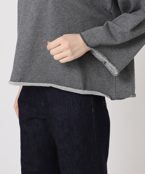 B.C STOCK(ベーセーストック)の「《追加》手洗い可 / ラメサガラ刺繍7分袖プルオーバー(スウェット・レディース・ピンク/チャコールグレー/ホワイト・FREE)」の12枚目の写真