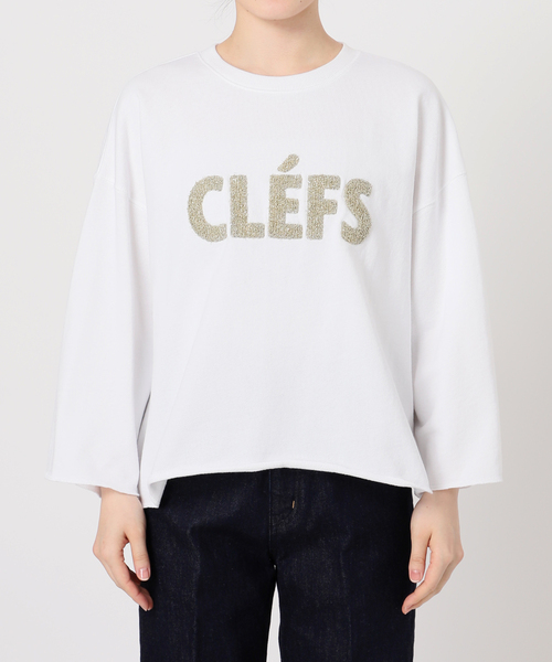 B.C STOCK(ベーセーストック)の「《追加》手洗い可 / ラメサガラ刺繍7分袖プルオーバー(スウェット・レディース・ピンク/チャコールグレー/ホワイト・FREE)」の8枚目の写真