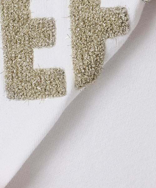 B.C STOCK(ベーセーストック)の「《追加》手洗い可 / ラメサガラ刺繍7分袖プルオーバー(スウェット・レディース・ピンク/チャコールグレー/ホワイト・FREE)」の7枚目の写真