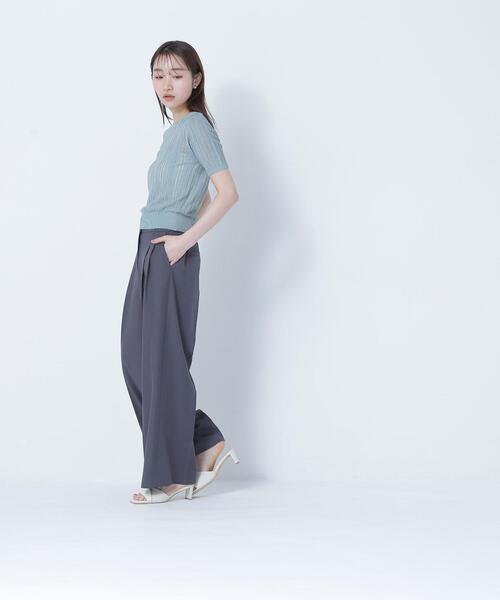 NATURAL BEAUTY BASIC（ナチュラルビューティーベーシック）の「◇サマーケーブルコンパクトニット（ニット/セーター・レディース・ライトグリーン/ダークブラウン/オフホワイト・FREE）」の16枚目の写真