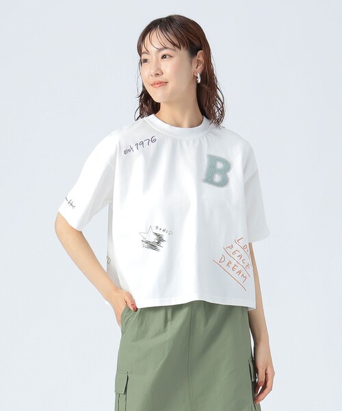値下げ！　【美品】ロゴ入り半袖Tシャツ　刺繍Tシャツ　beams ビームス B:MING by BEAMS（ビーミング by ビームス）ロゴ刺繍 Tシャツ（T