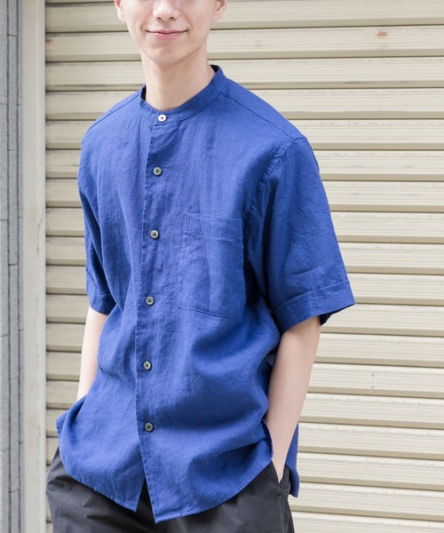 FORK&SPOON(フォークアンドスプーン)の「FORK&SPOON コットンリネンショートスリーブシャツ(シャツ/ブラウス・メンズ・ブラック系その他/ナチュラル/ブルー/ホワイト系その他・5/4)」の8枚目の写真