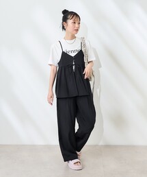 <接触冷感> SUMMERCOOL リボン付き キャミソール セットアップ/ビスチェ セットアップ