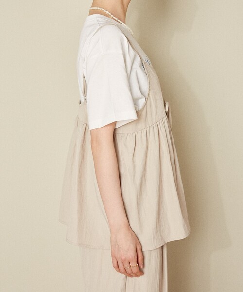 FREAK'S STORE(フリークスストア)の「<接触冷感> SUMMERCOOL リボン付き キャミソール セットアップ/ビスチェ セットアップ(その他パンツ・レディース・ベージュ/グレイッシュベージュ/ブラック/ブルー・SMALL/MEDIUM)」の21枚目の写真