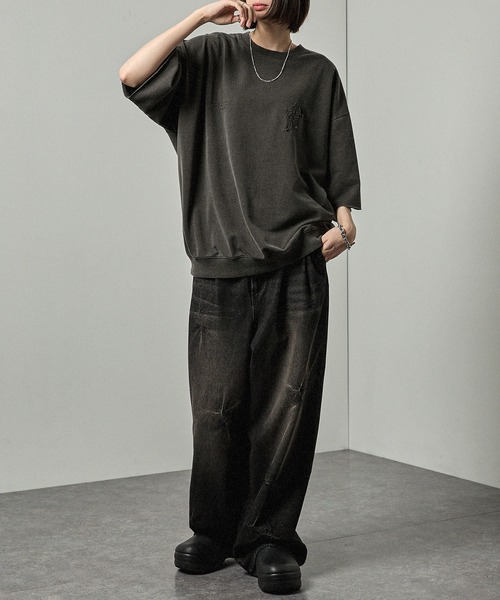 Alfred Alex(アルフレッドアレックス)の「【Alfred Alex】ヴィンテージライク ピグメント パッチロゴ セットアップ(セットアップ・メンズ・ブラック/ワインレッド/チャコール・M/L)」の15枚目の写真