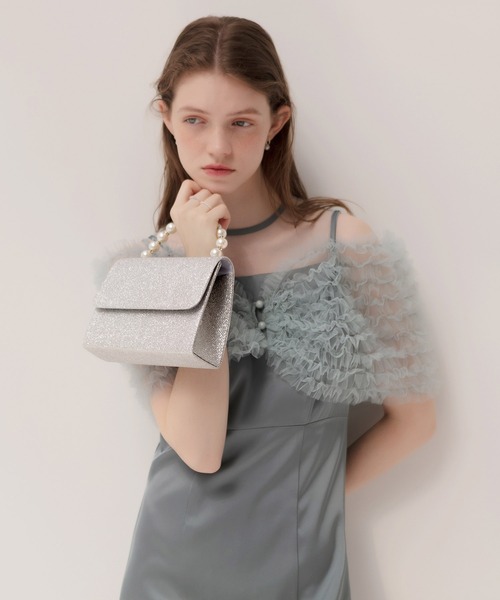 セール】【LEJA】2WAYパールハンドルグリッターバッグ結婚式