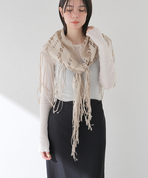ASAUCE MELER/アソースメレ　レースストール ASAUCE MELER/アソースメレ ギマコットントライアングルレース
