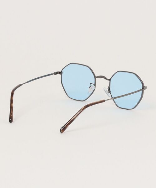 メタルフレーム オクタゴン カラーレンズ サングラス UVカット ユニ