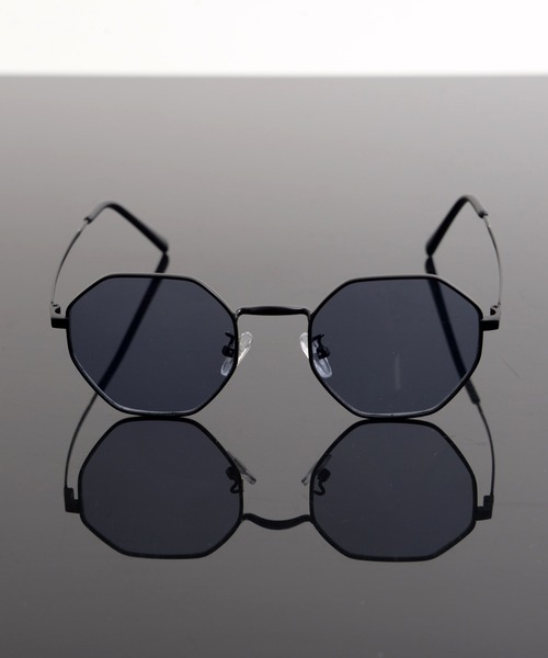 パープル 八角形 サングラス メタルフレーム Amazon | [KACHAWOO] 男性用長方形サングラスリムレス八角形小型