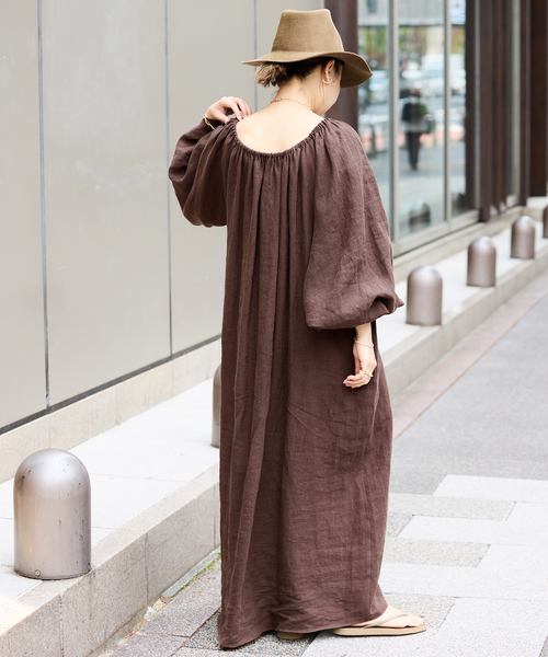 セール】*Linen オフショルダー ドレス（ワンピース）｜Deuxieme
