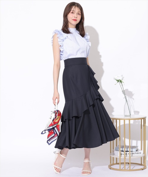 【新品】MSGM 中綿入りラッフルフリルスカート アシンメトリーラッフルフリルスカート（スカート）｜SWINGLE