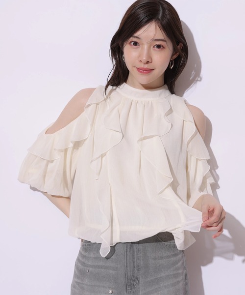 rirandture オフショル　トップス　M Rirandture（リランドチュール）の「クロスオフショルニット