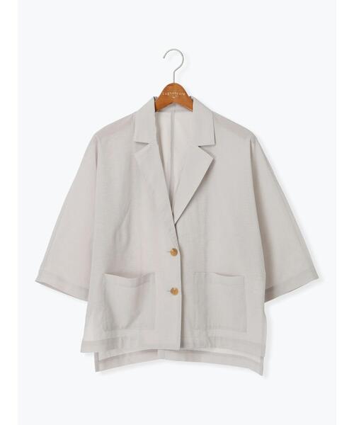 Lugnoncure（ルノンキュール）の「シアードルマンジャケット（ノーカラージャケット・レディース・ベージュ/ブラック/カーキ・F）」の13枚目の写真