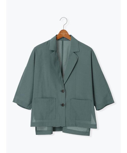 Lugnoncure（ルノンキュール）の「シアードルマンジャケット（ノーカラージャケット・レディース・ベージュ/ブラック/カーキ・F）」の14枚目の写真