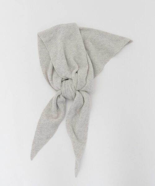 martinique（マルティニーク）の「【ASAUCE MELER /アソースメレ】 シームレストライアングルカシミヤニットストール（ストール/ショール・レディース・チャコールグレー/ブラウン/ライトグレー・FREE）」の9枚目の写真