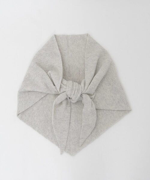 martinique（マルティニーク）の「【ASAUCE MELER /アソースメレ】 シームレストライアングルカシミヤニットストール（ストール/ショール・レディース・チャコールグレー/ブラウン/ライトグレー・FREE）」の10枚目の写真