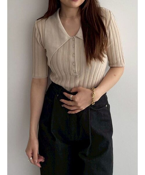 LAGUNAMOON(ラグナムーン)の「【機能性アイテム】ウォッシャブルビックカラーニットプルオーバー 秋服(ニット/セーター・レディース・ミント/ベージュ/ブラウン・FREE)」の22枚目の写真