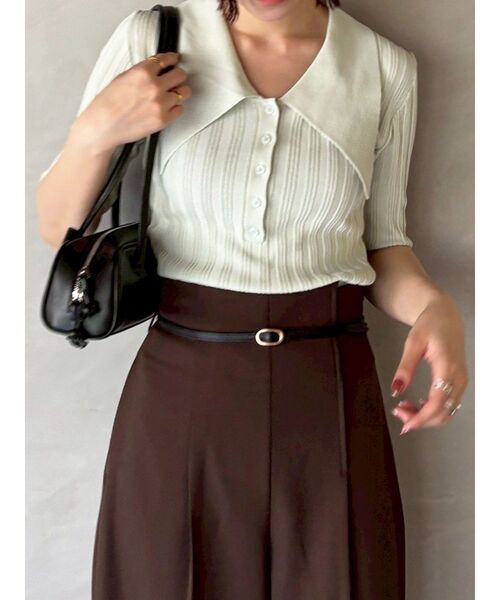 LAGUNAMOON(ラグナムーン)の「【機能性アイテム】ウォッシャブルビックカラーニットプルオーバー 秋服(ニット/セーター・レディース・ミント/ベージュ/ブラウン・FREE)」の17枚目の写真