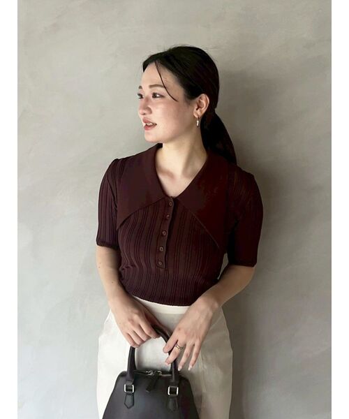 LAGUNAMOON(ラグナムーン)の「【機能性アイテム】ウォッシャブルビックカラーニットプルオーバー 秋服(ニット/セーター・レディース・ミント/ベージュ/ブラウン・FREE)」の12枚目の写真