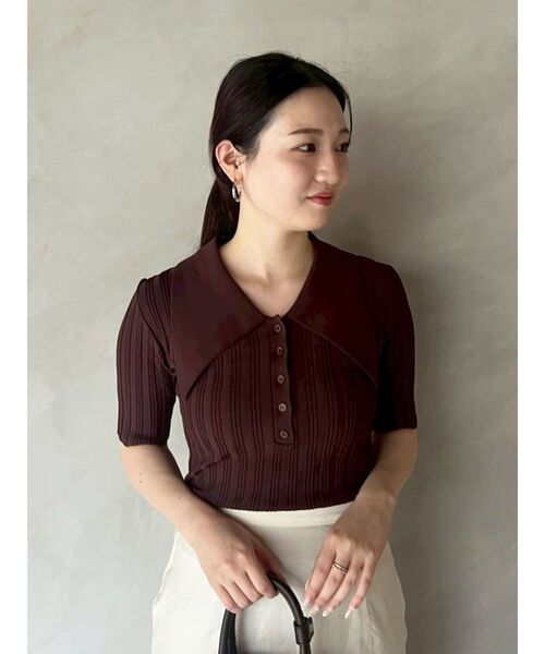 LAGUNAMOON(ラグナムーン)の「【機能性アイテム】ウォッシャブルビックカラーニットプルオーバー 秋服(ニット/セーター・レディース・ミント/ベージュ/ブラウン・FREE)」の11枚目の写真