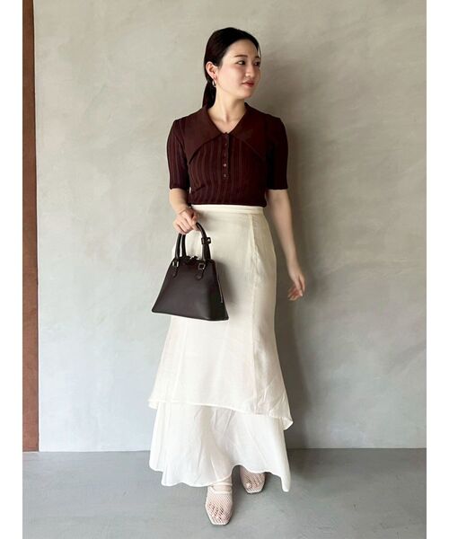 LAGUNAMOON(ラグナムーン)の「【機能性アイテム】ウォッシャブルビックカラーニットプルオーバー 秋服(ニット/セーター・レディース・ミント/ベージュ/ブラウン・FREE)」の10枚目の写真