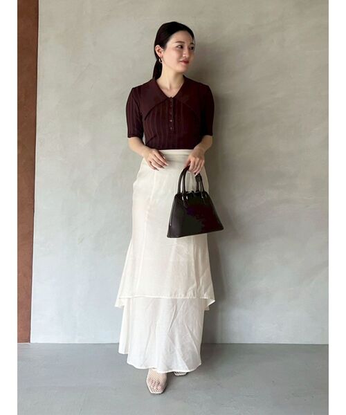 LAGUNAMOON(ラグナムーン)の「【機能性アイテム】ウォッシャブルビックカラーニットプルオーバー 秋服(ニット/セーター・レディース・ミント/ベージュ/ブラウン・FREE)」の9枚目の写真