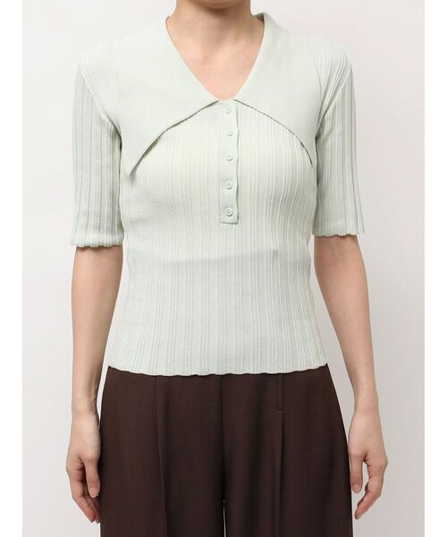 LAGUNAMOON(ラグナムーン)の「【機能性アイテム】ウォッシャブルビックカラーニットプルオーバー 秋服(ニット/セーター・レディース・ミント/ベージュ/ブラウン・FREE)」の8枚目の写真