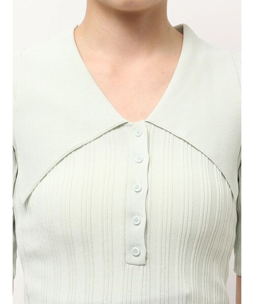 LAGUNAMOON(ラグナムーン)の「【機能性アイテム】ウォッシャブルビックカラーニットプルオーバー 秋服(ニット/セーター・レディース・ミント/ベージュ/ブラウン・FREE)」の5枚目の写真