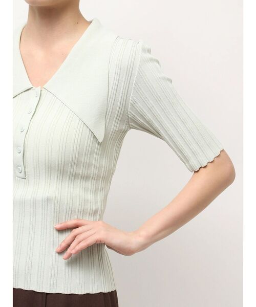 LAGUNAMOON(ラグナムーン)の「【機能性アイテム】ウォッシャブルビックカラーニットプルオーバー 秋服(ニット/セーター・レディース・ミント/ベージュ/ブラウン・FREE)」の4枚目の写真