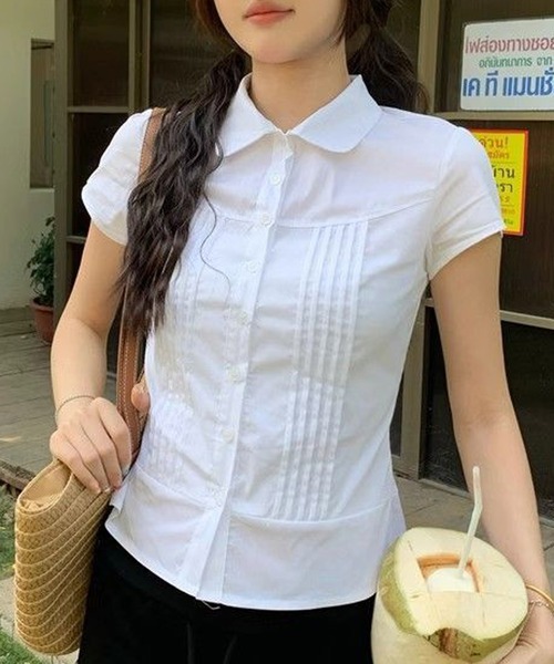 HALEYPESCA/ショートスリーブ襟付きコンパクトブラウス