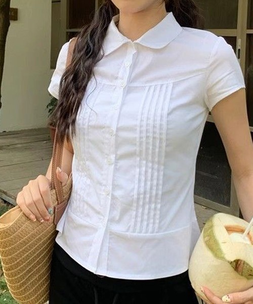 HALEYPESCA/ショートスリーブ襟付きコンパクトブラウス