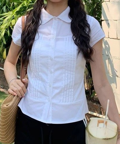 HALEYPESCA/ショートスリーブ襟付きコンパクトブラウス