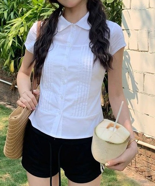 HALEYPESCA/ショートスリーブ襟付きコンパクトブラウス