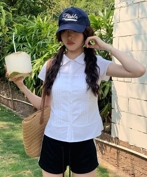 HALEYPESCA/ショートスリーブ襟付きコンパクトブラウス