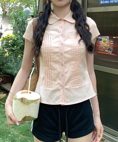 HALEY PESCA（ヘーリーペスカ）の「HALEY PESCA/ショートスリーブ　襟付きコンパクトブラウス（シャツ/ブラウス・レディース・ピンク/ホワイト・SMALL/MEDIUM）」の22枚目の写真