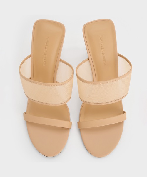 CHARLES & KEITH(チャールズ & キース)の「メッシュ スカルプチュアヒールウエッジ(サンダル・レディース・ブラック系その他2/アイボリー・22.5cm/23cm/23.5cm/24.5cm/25cm/25.5cm/26.5cm)」の6枚目の写真
