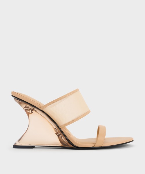 CHARLES & KEITH(チャールズ & キース)の「メッシュ スカルプチュアヒールウエッジ(サンダル・レディース・ブラック系その他2/アイボリー・22.5cm/23cm/23.5cm/24.5cm/25cm/25.5cm/26.5cm)」の14枚目の写真