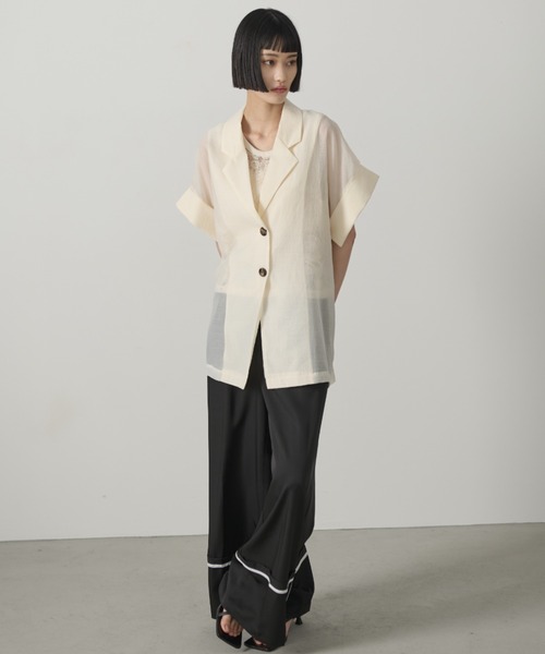 AIC.（エーアイシー）の「ターンバックパイピングワイドパンツ（その他パンツ・レディース・ブラック/チャコールグレー・FREE）」の16枚目の写真